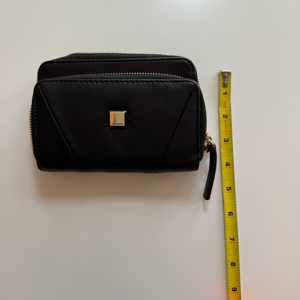 Tahari Black Leather Wallet with Gold Accents - Picture 8 of 9